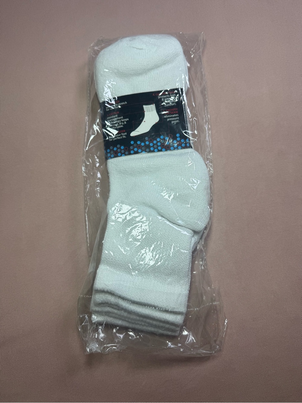 Diabetic Ankle Socks 2-Pack Non-Binding Cushion Cotton Men's Women's Size 10-13 - Picture 3 of 5